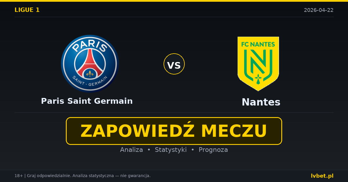 Paris Saint Germain – Nantes: typy i kursy Ligue 1 22.4.2026 | kursy 1.15/8.50/15.00