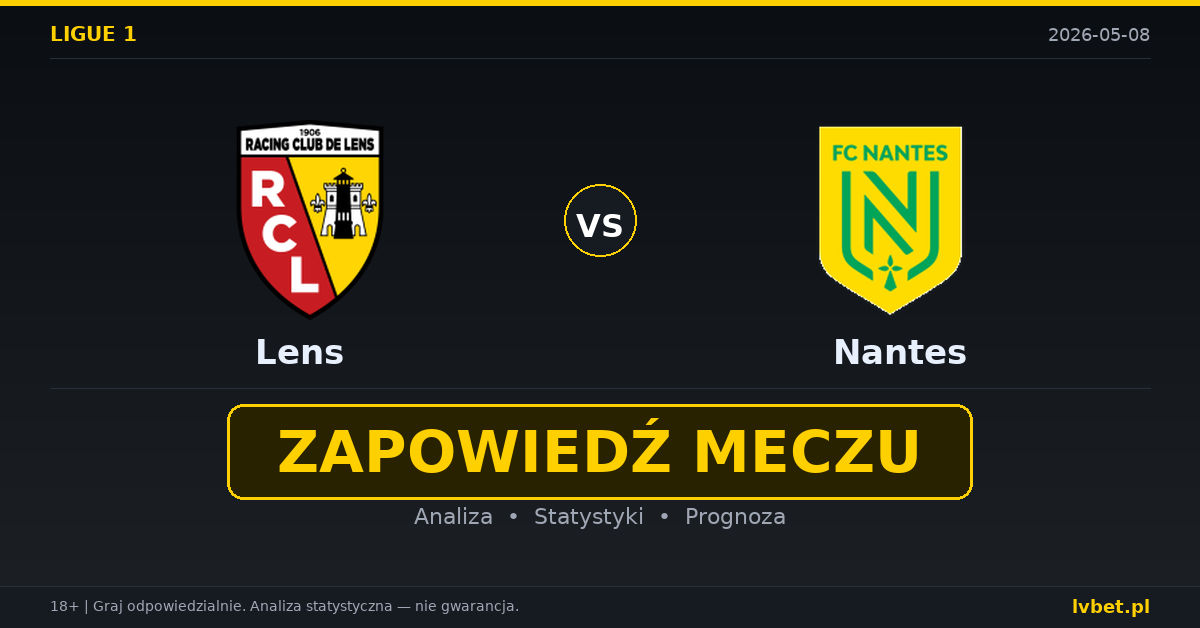 Lens – Nantes: typy i kursy Ligue 1 8.5.2026 | kursy 1.44/4.75/6.50