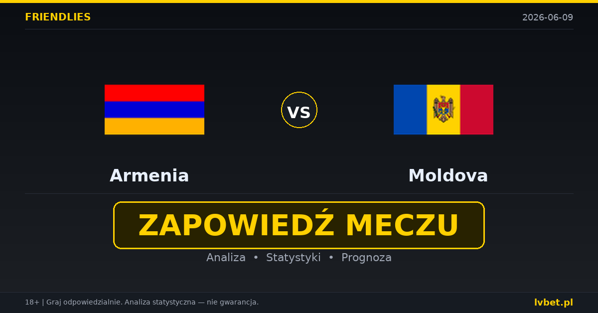 Armenia – Mołdawia: typy i kursy Mecze towarzyskie 9.6.2026 | kursy 1.62/3.80/5.00 Armenia – Mołdawia: typy i kursy Mecze towarzyskie 9.6.2026 | kursy 1.62/3.80/5.00