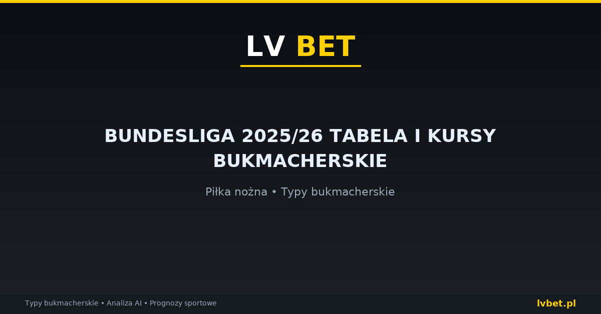 Bundesliga 2025/26 tabela i kursy bukmacherskie Bundesliga 2025/26 tabela i kursy bukmacherskie