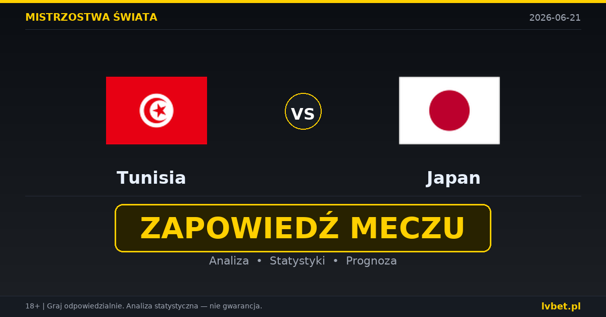 Tunezja – Japonia: typy, kursy, zapowiedź (21.06.2026) Tunezja – Japonia: typy, kursy, zapowiedź (21.06.2026)