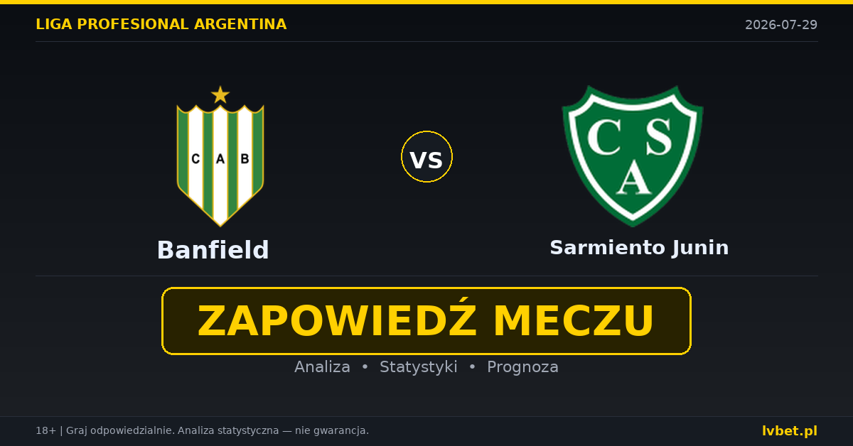 Banfield – Sarmiento Junin: typy, kursy, zapowiedź (29.07.2026)
