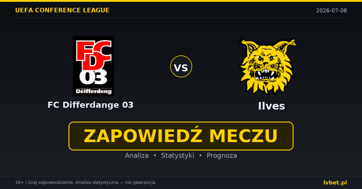 FC Differdange 03 – Ilves: typy, kursy, zapowiedź (08.07.2026) FC Differdange 03 – Ilves: typy, kursy, zapowiedź (08.07.2026)