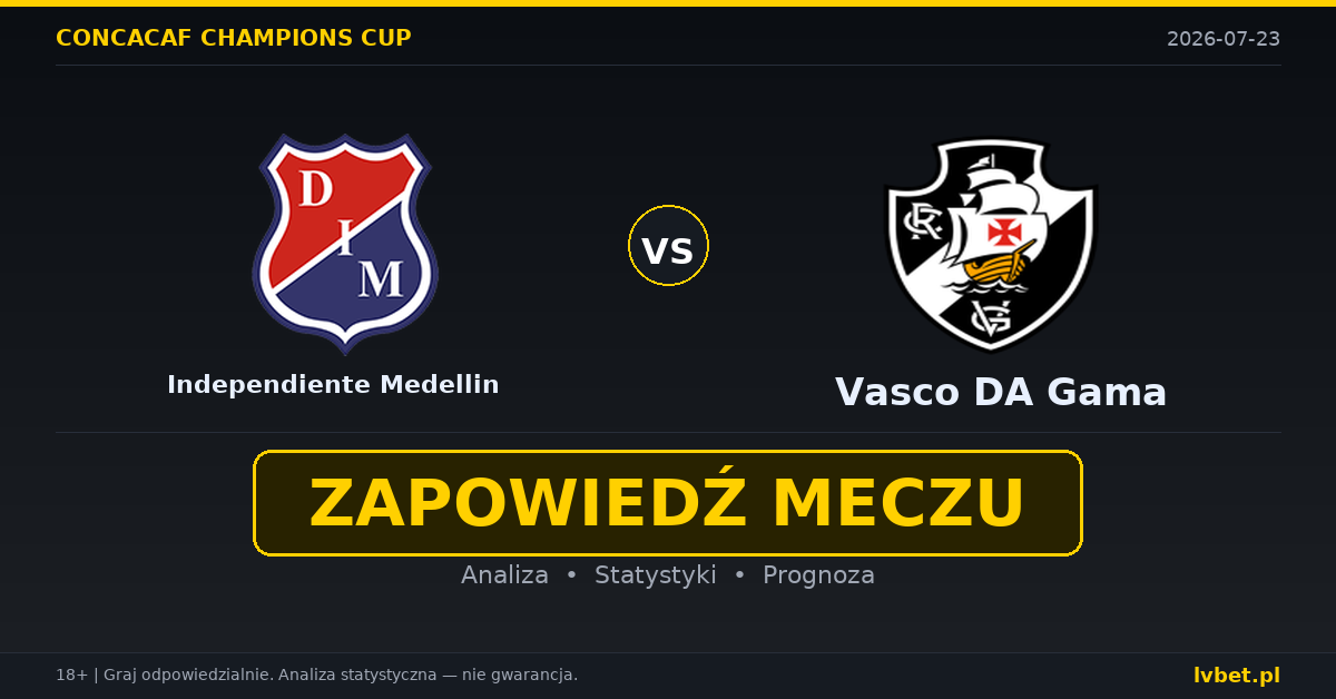 Independiente Medellin – Vasco DA Gama: typy, kursy, zapowiedź (23.07.2026)