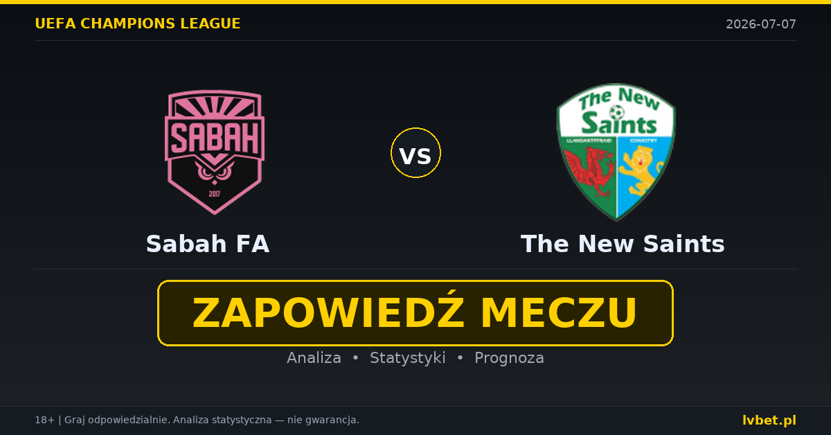 Sabah FA – The New Saints: typy, kursy, zapowiedź (07.07.2026) Sabah FA – The New Saints: typy, kursy, zapowiedź (07.07.2026)