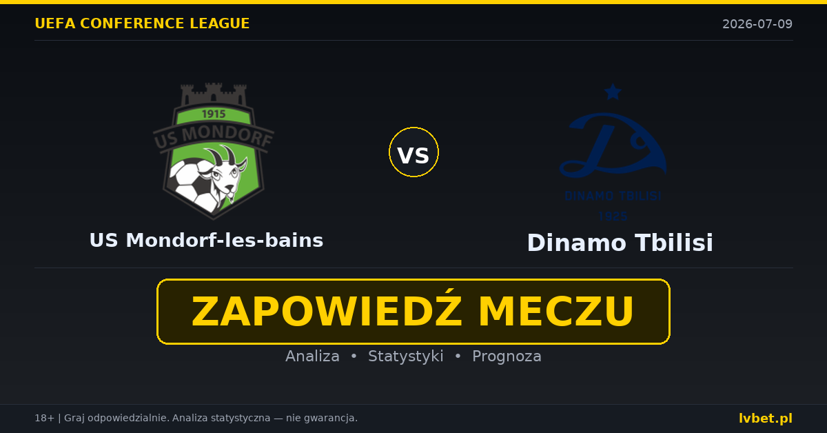 US Mondorf-les-bains – Dinamo Tbilisi: typy, kursy, zapowiedź (09.07.2026)