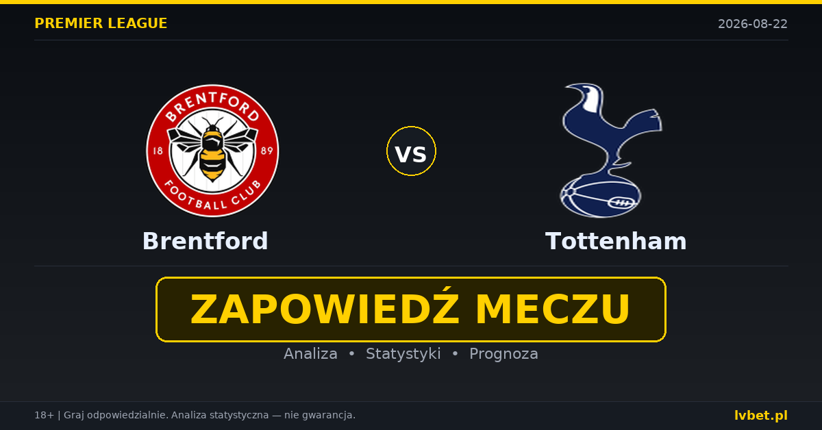 Brentford – Tottenham: typy, kursy, zapowiedź (22.08.2026)