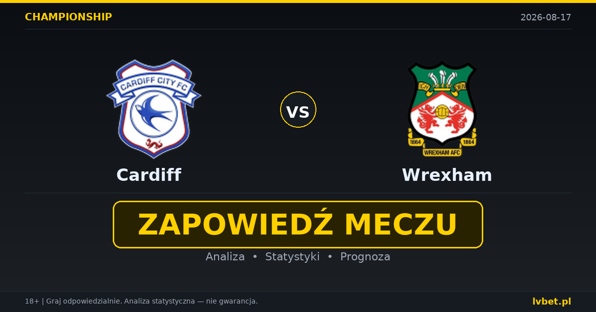 Cardiff – Wrexham: typy, kursy, zapowiedź (17.08.2026) Cardiff – Wrexham: typy, kursy, zapowiedź (17.08.2026)