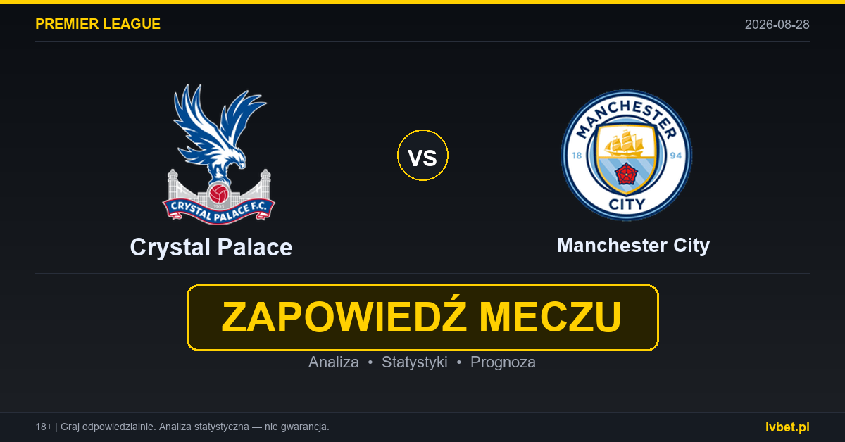 Crystal Palace – Manchester City: typy, kursy, zapowiedź (28.08.2026) Crystal Palace – Manchester City: typy, kursy, zapowiedź (28.08.2026)