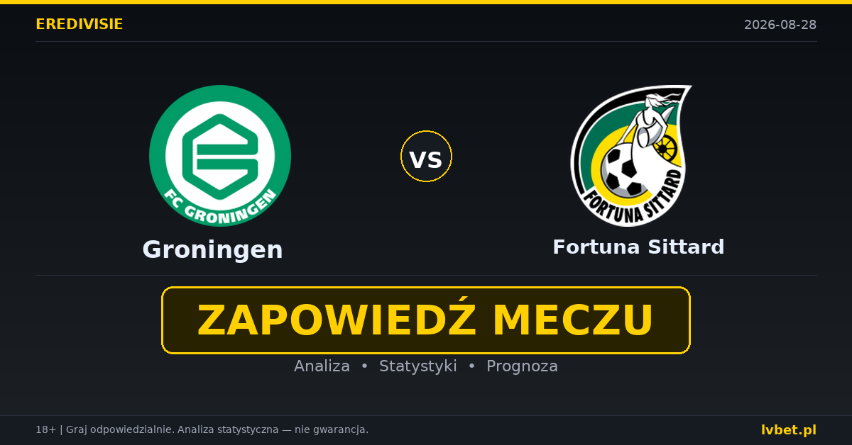 Groningen – Fortuna Sittard: typy, kursy, zapowiedź (28.08.2026) Groningen – Fortuna Sittard: typy, kursy, zapowiedź (28.08.2026)