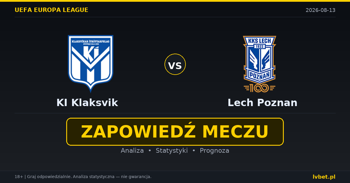KI Klaksvik – Lech Poznan: typy, kursy, zapowiedź (13.08.2026)