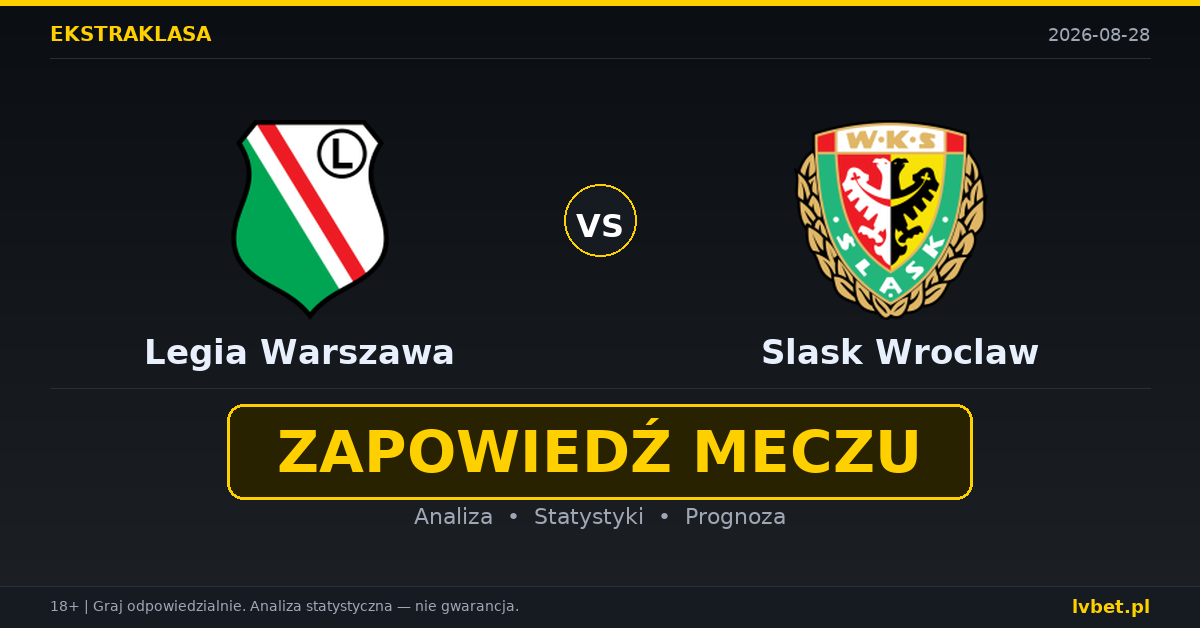 Legia Warszawa – Slask Wroclaw: typy, kursy, zapowiedź (28.08.2026) Legia Warszawa – Slask Wroclaw: typy, kursy, zapowiedź (28.08.2026)