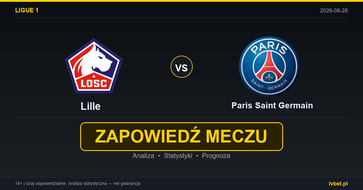 Lille – Paris Saint Germain: typy, kursy, zapowiedź (28.08.2026)