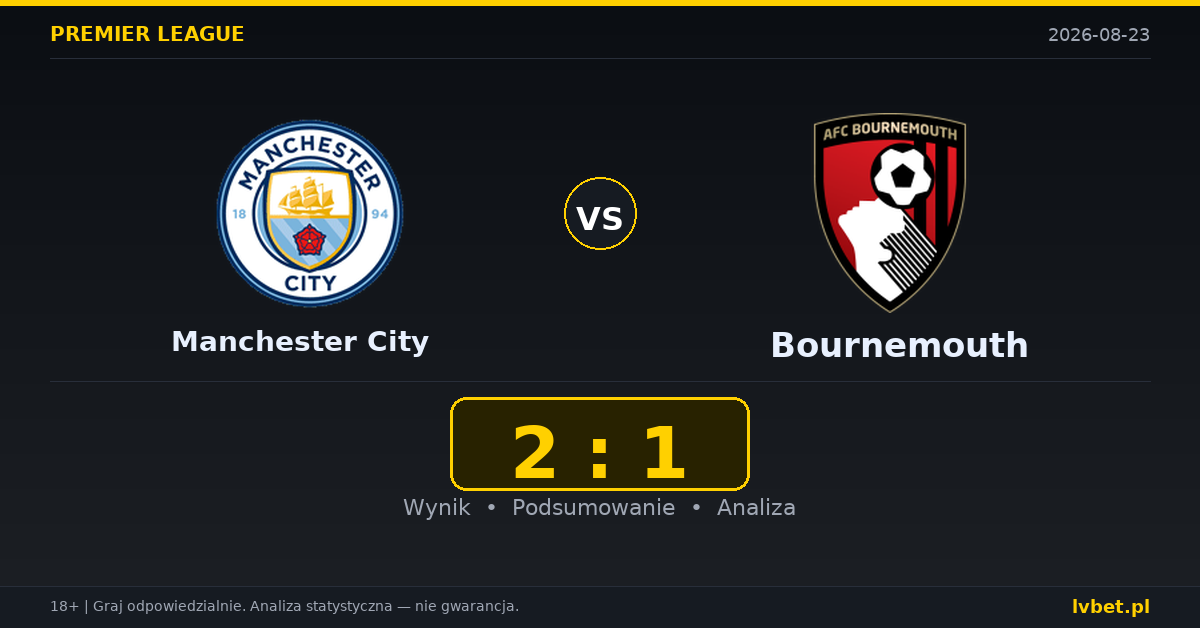 Manchester City – Bournemouth: typy, kursy, zapowiedź (23.08.2026)