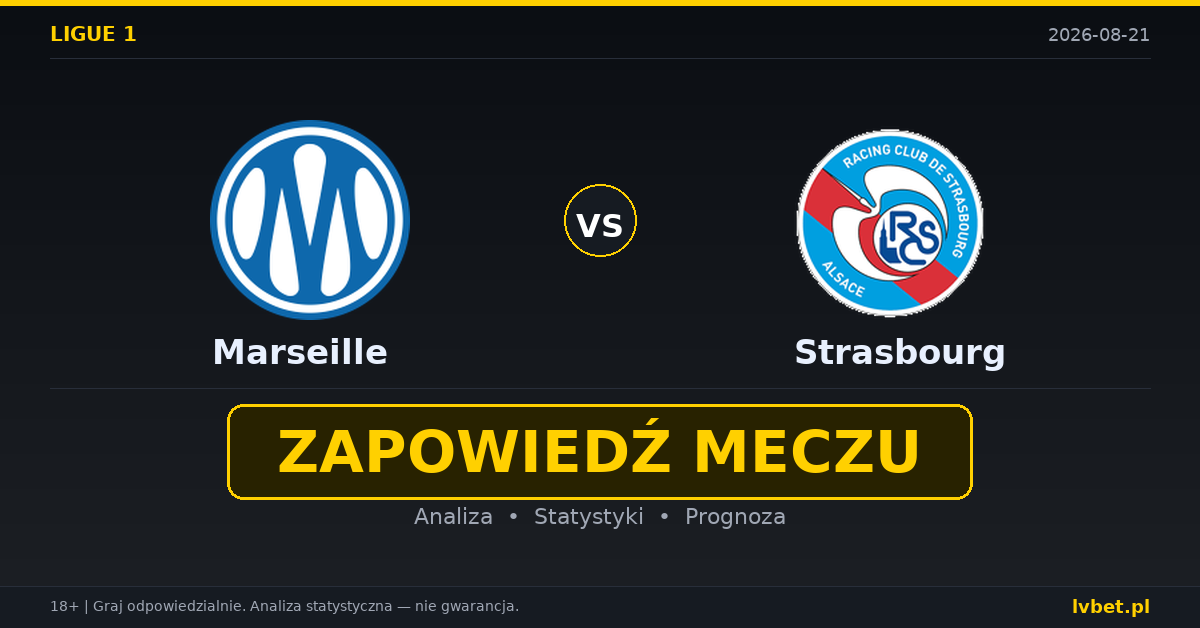 Marseille – Strasbourg: typy, kursy, zapowiedź (21.08.2026) Marseille – Strasbourg: typy, kursy, zapowiedź (21.08.2026)