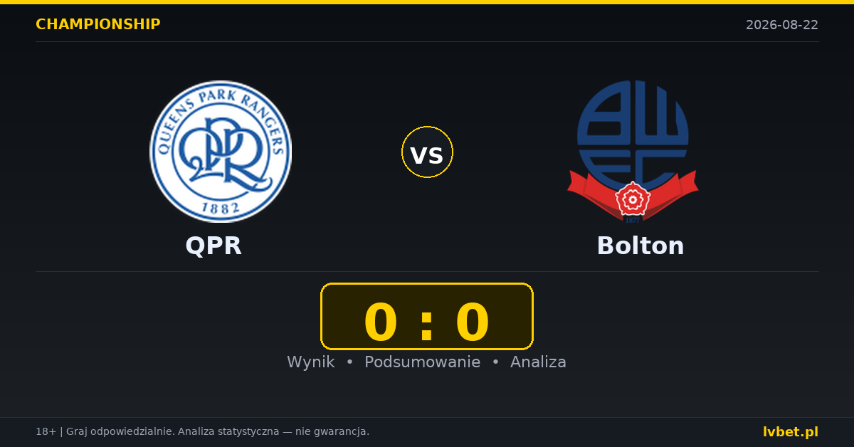 QPR – Bolton: typy, kursy, zapowiedź (22.08.2026)