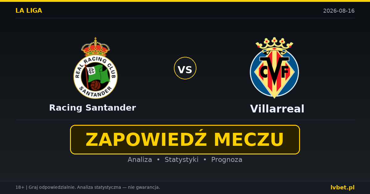Racing Santander – Villarreal: typy, kursy, zapowiedź (16.08.2026) Racing Santander – Villarreal: typy, kursy, zapowiedź (16.08.2026)