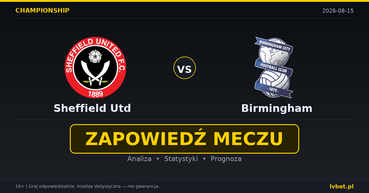 Sheffield Utd – Birmingham: typy, kursy, zapowiedź (15.08.2026)