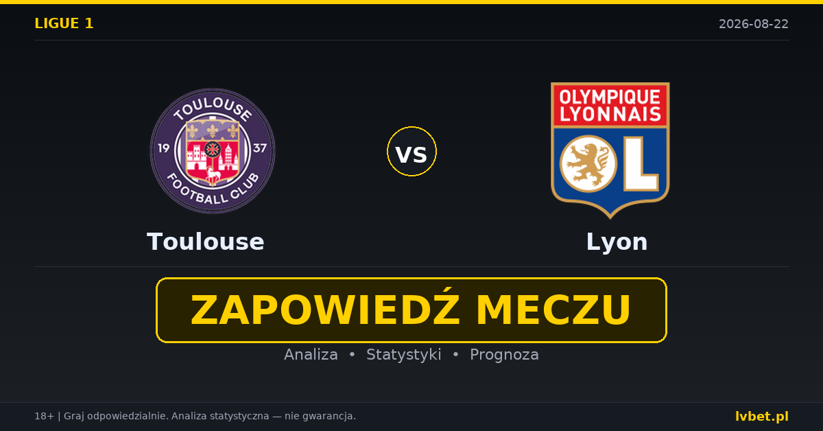 Toulouse – Lyon: typy, kursy, zapowiedź (22.08.2026) Toulouse – Lyon: typy, kursy, zapowiedź (22.08.2026)
