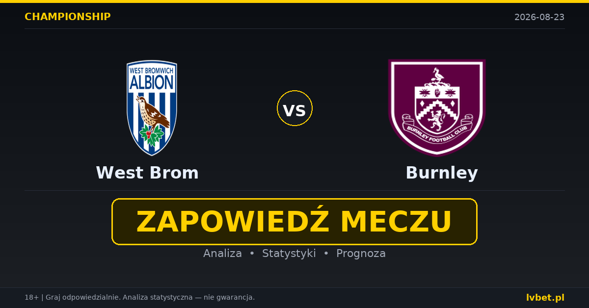 West Brom – Burnley: typy, kursy, zapowiedź (23.08.2026)
