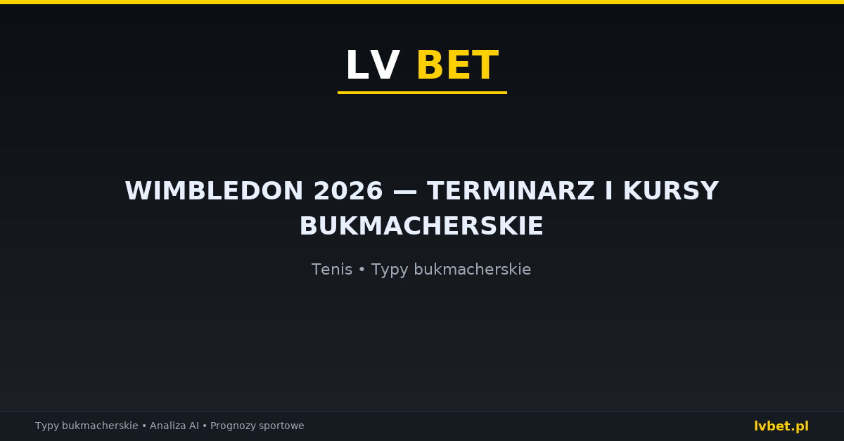 Wimbledon 2026 — terminarz i kursy bukmacherskie