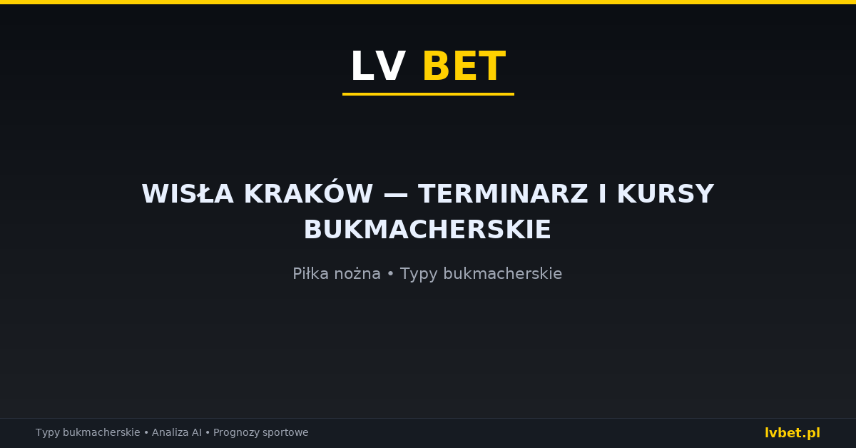 Wisła Kraków — terminarz i kursy bukmacherskie