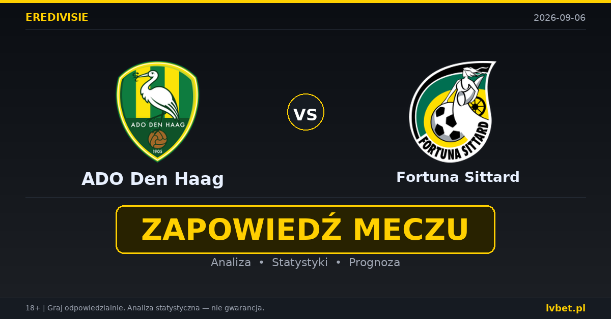 ADO Den Haag – Fortuna Sittard: typy, kursy, zapowiedź (06.09.2026)