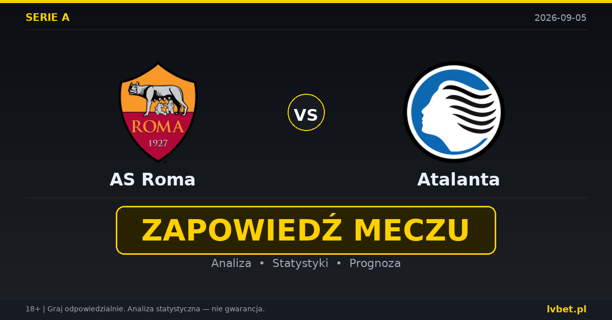 AS Roma – Atalanta: typy, kursy, zapowiedź (05.09.2026) AS Roma – Atalanta: typy, kursy, zapowiedź (05.09.2026)