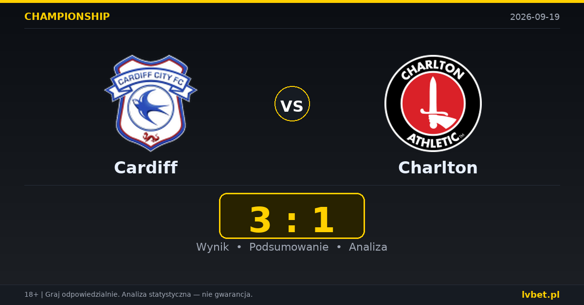 Cardiff – Charlton: typy, kursy, zapowiedź (19.09.2026)