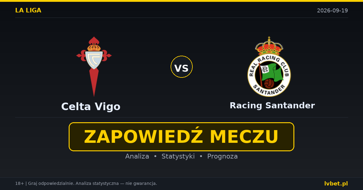 Celta Vigo – Racing Santander: typy, kursy, zapowiedź (19.09.2026) Celta Vigo – Racing Santander: typy, kursy, zapowiedź (19.09.2026)