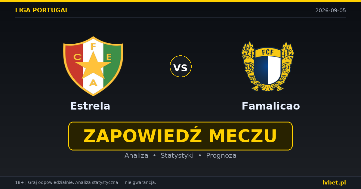 Estrela – Famalicao: typy, kursy, zapowiedź (05.09.2026) Estrela – Famalicao: typy, kursy, zapowiedź (05.09.2026)