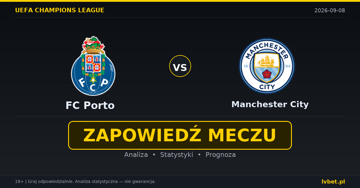 FC Porto – Manchester City: typy, kursy, zapowiedź (08.09.2026)