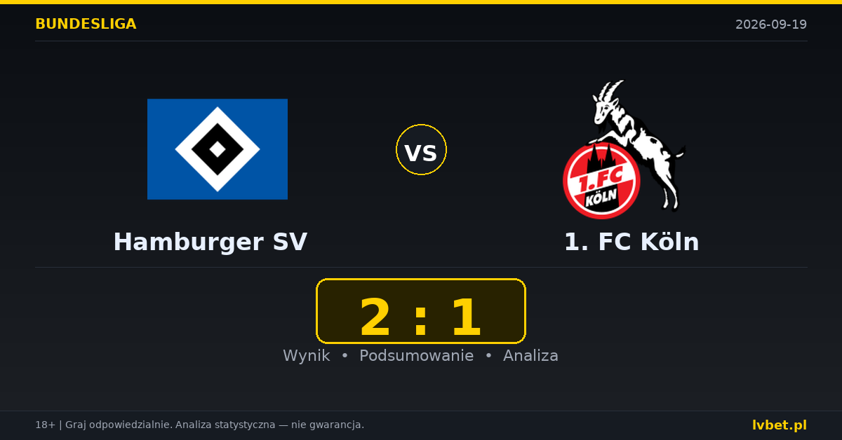 Hamburger SV – 1. FC Köln: typy, kursy, zapowiedź (19.09.2026)