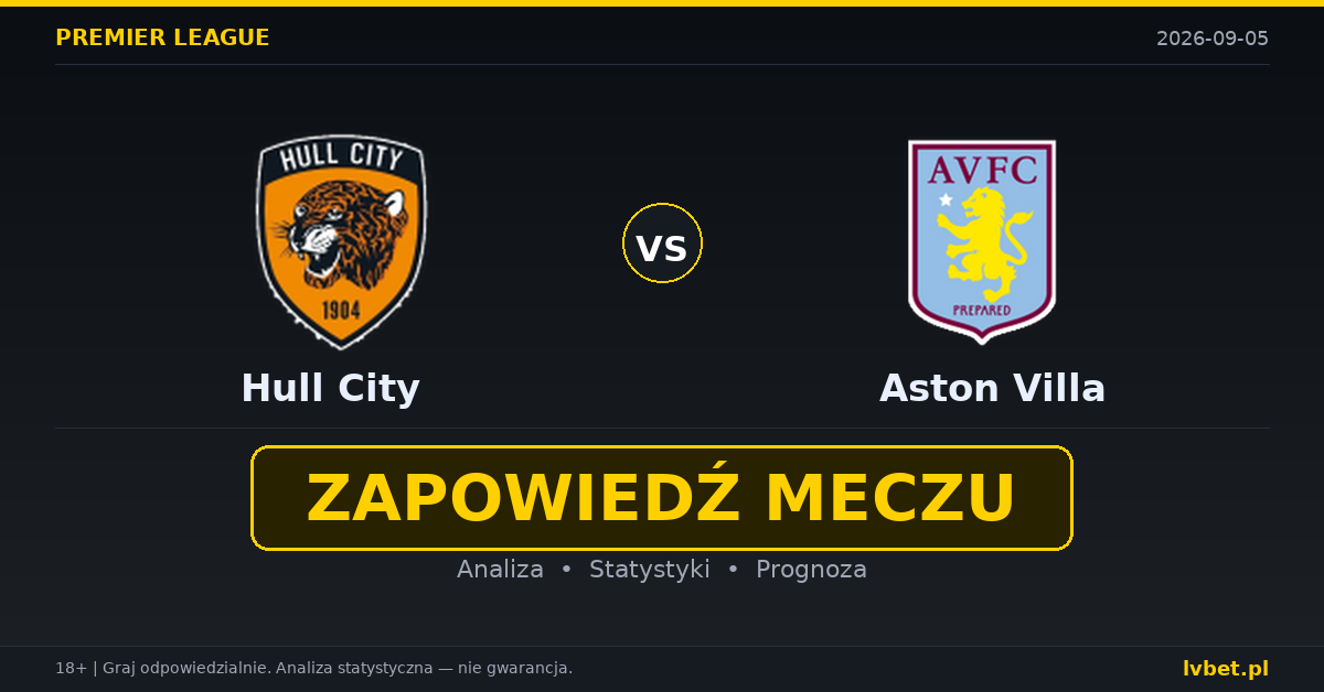 Hull City – Aston Villa: typy, kursy, zapowiedź (05.09.2026)