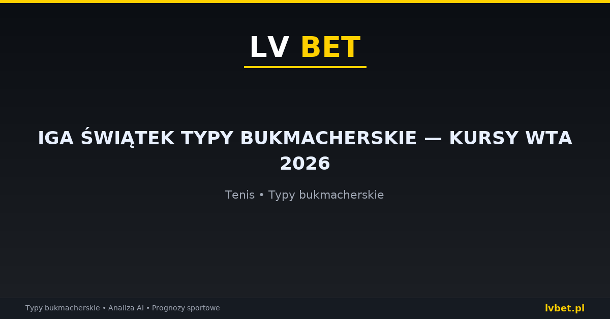 Iga Świątek typy bukmacherskie — kursy WTA 2026 Iga Świątek typy bukmacherskie — kursy WTA 2026
