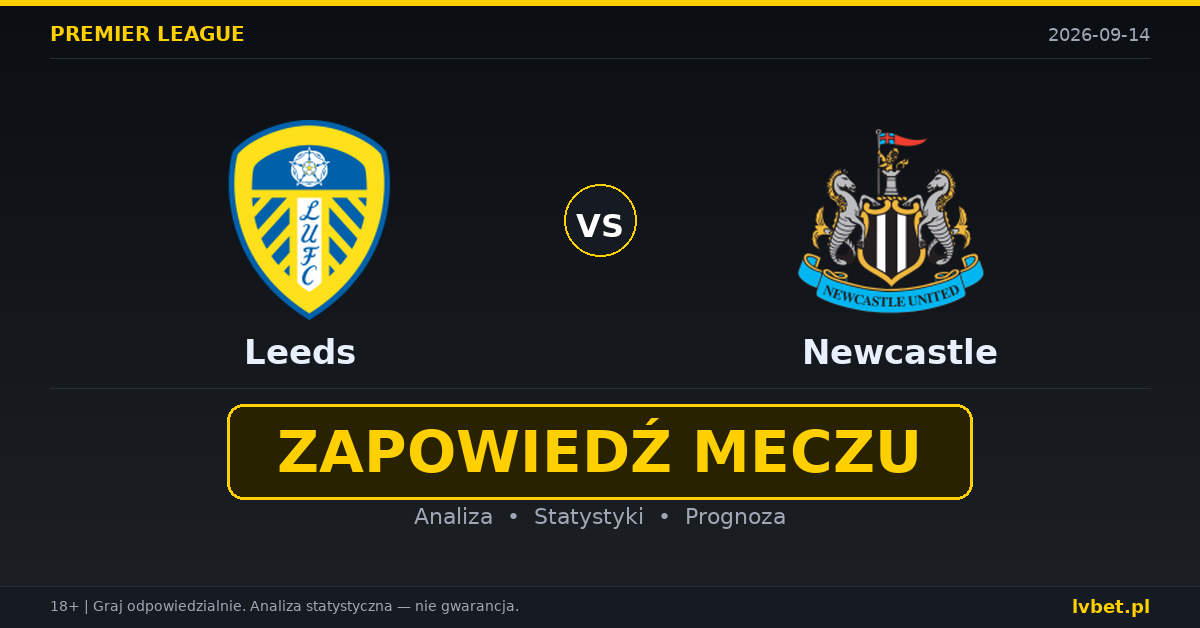 Leeds – Newcastle: typy, kursy, zapowiedź (14.09.2026) Leeds – Newcastle: typy, kursy, zapowiedź (14.09.2026)