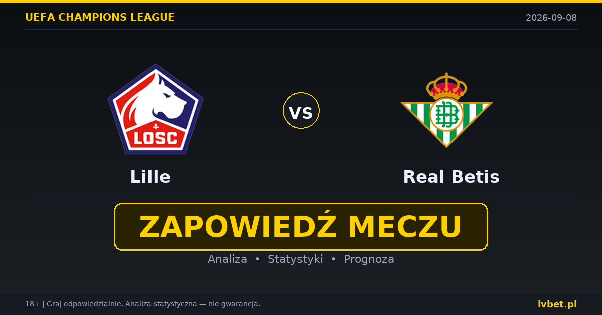 Lille – Real Betis: typy, kursy, zapowiedź (08.09.2026)