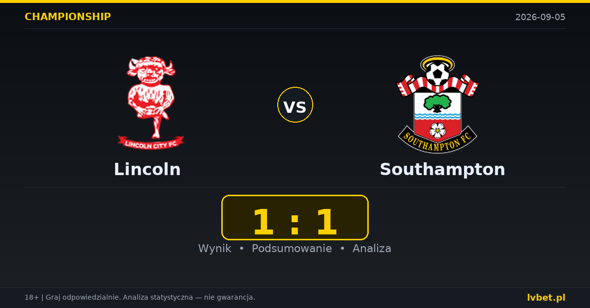 Lincoln – Southampton: typy, kursy, zapowiedź (05.09.2026)