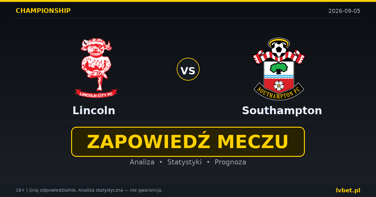 Lincoln – Southampton: typy, kursy, zapowiedź (05.09.2026)