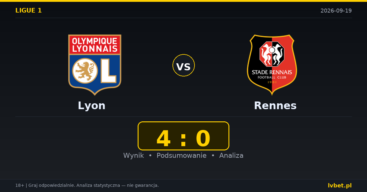 Lyon – Rennes: typy, kursy, zapowiedź (19.09.2026)