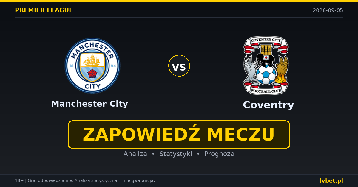 Manchester City – Coventry: typy, kursy, zapowiedź (05.09.2026)