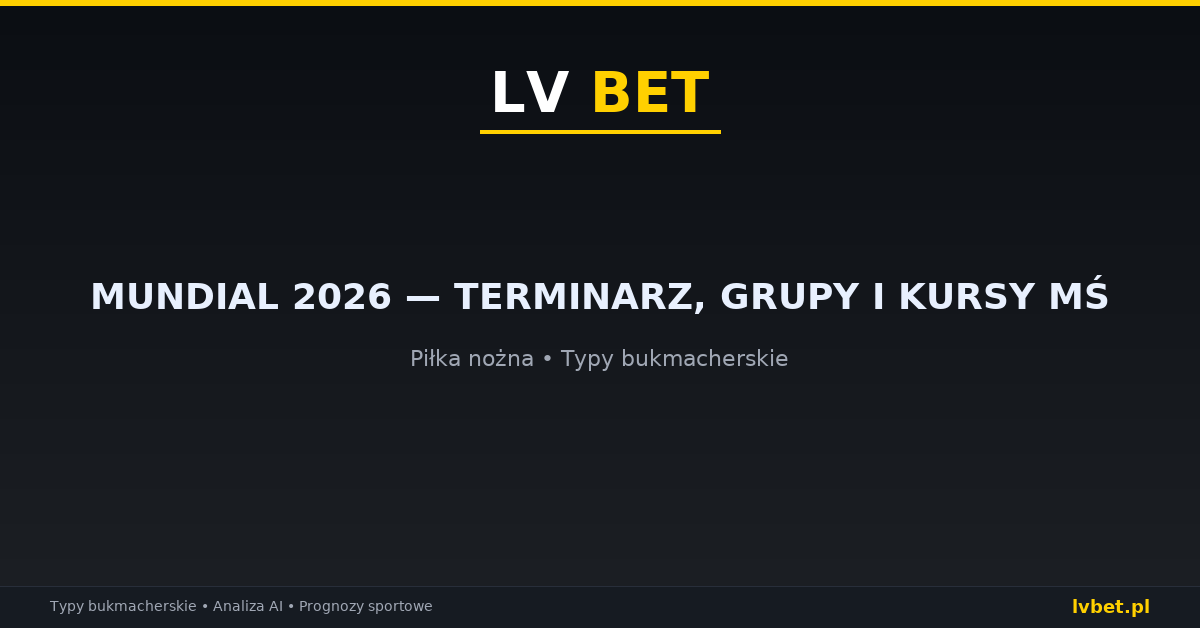 Mundial 2026 — terminarz, grupy i kursy MŚ Mundial 2026 — terminarz, grupy i kursy MŚ