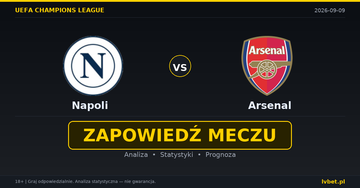 Napoli – Arsenal: typy, kursy, zapowiedź (09.09.2026)