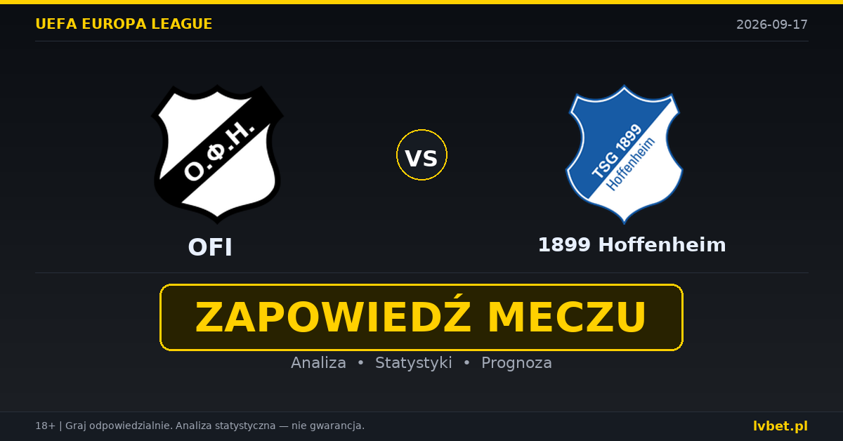 OFI – 1899 Hoffenheim: typy, kursy, zapowiedź (17.09.2026) OFI – 1899 Hoffenheim: typy, kursy, zapowiedź (17.09.2026)