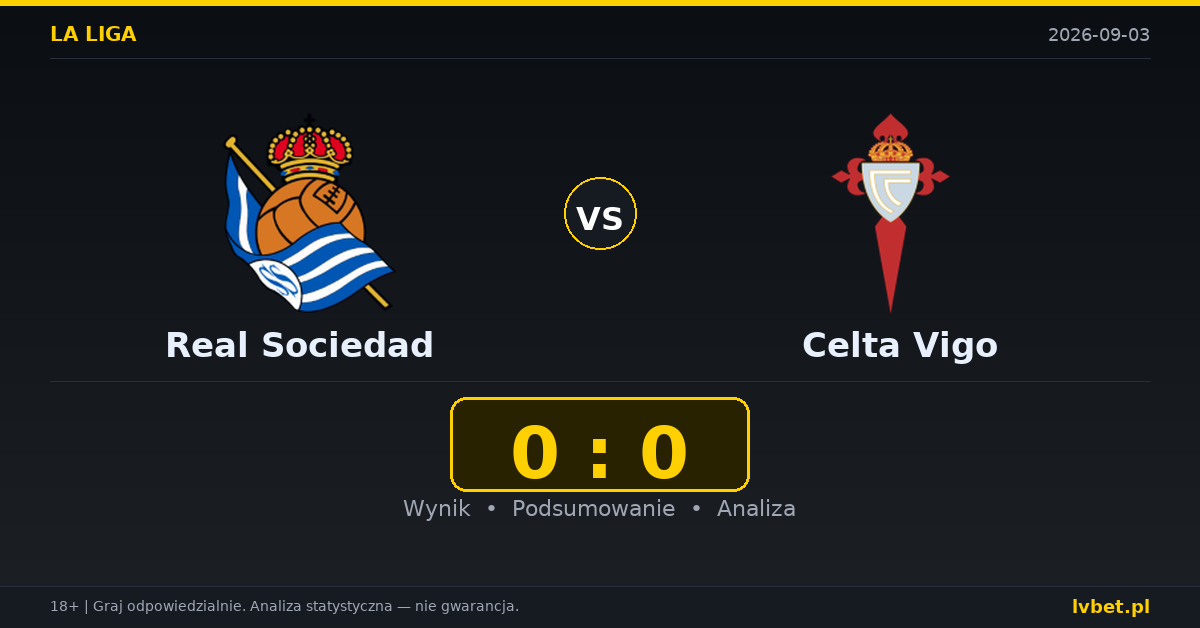 Real Sociedad – Celta Vigo: typy, kursy, zapowiedź (03.09.2026)