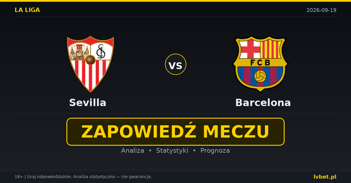 Sevilla – Barcelona: typy, kursy, zapowiedź (19.09.2026) Sevilla – Barcelona: typy, kursy, zapowiedź (19.09.2026)