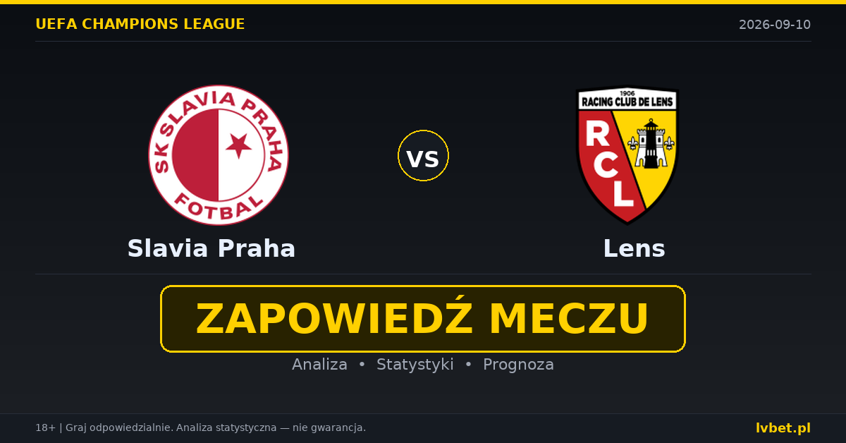 Slavia Praha – Lens: typy, kursy, zapowiedź (10.09.2026) Slavia Praha – Lens: typy, kursy, zapowiedź (10.09.2026)