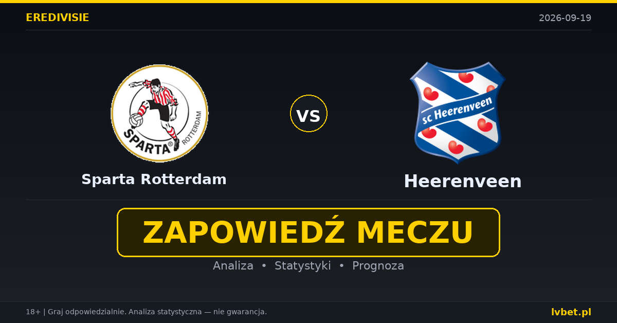 Sparta Rotterdam – Heerenveen: typy, kursy, zapowiedź (19.09.2026) Sparta Rotterdam – Heerenveen: typy, kursy, zapowiedź (19.09.2026)
