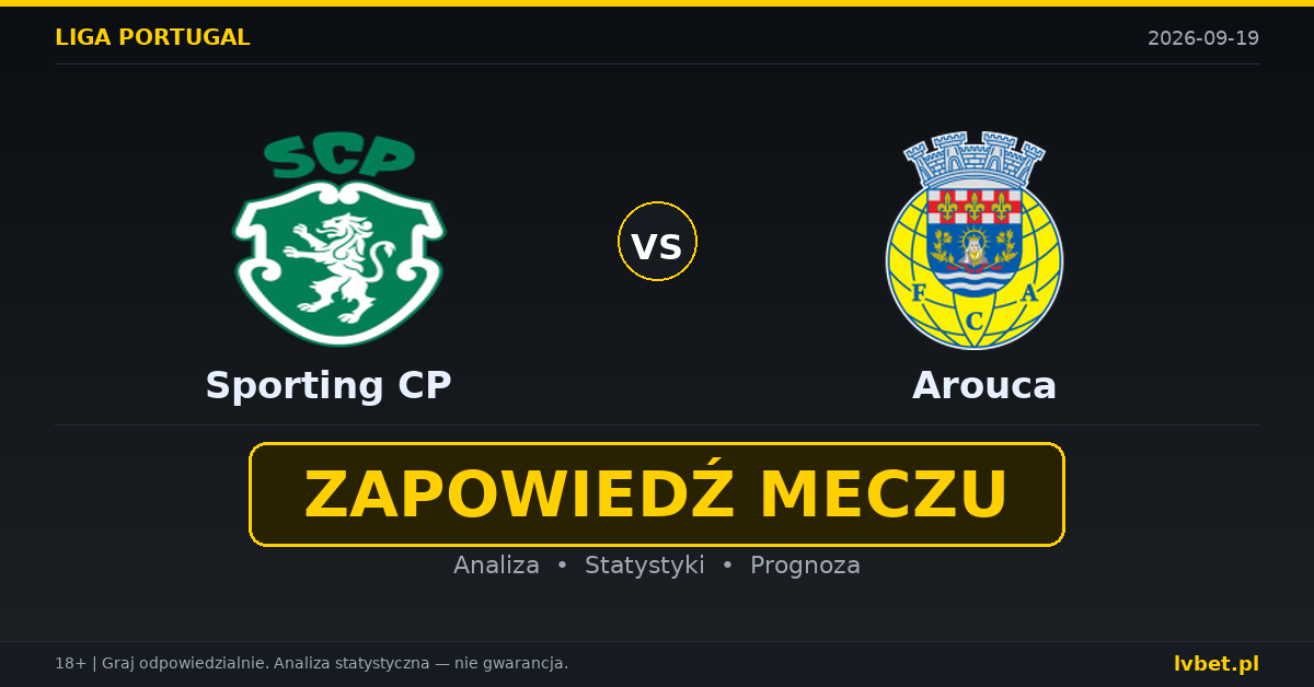 Sporting CP – Arouca: typy, kursy, zapowiedź (19.09.2026) Sporting CP – Arouca: typy, kursy, zapowiedź (19.09.2026)
