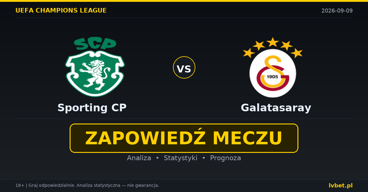 Sporting CP – Galatasaray: typy, kursy, zapowiedź (09.09.2026)